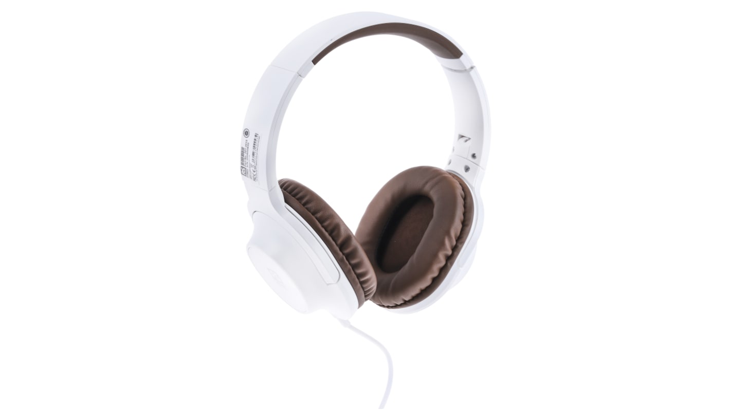 RS PRO White Wired Over Ear Headset