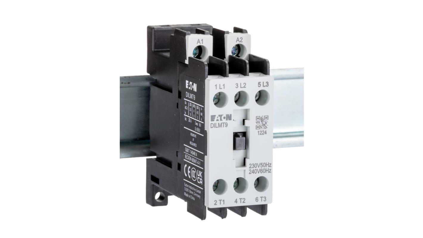 Stycznik 240 V AC Eaton styki: 3 4 kW 9 A 3NO Śruba 190995 DILMT9(230V50HZ/240V60HZ)