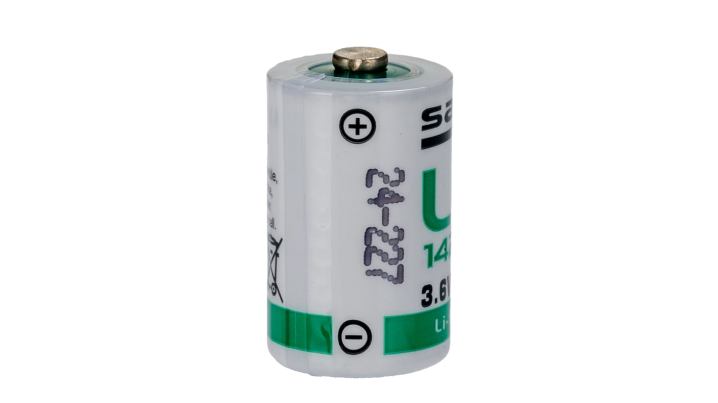 Pila 1/2 AA de Cloruro de Tionilo-Litio, 3.6V, 1.2Ah, terminal tipo