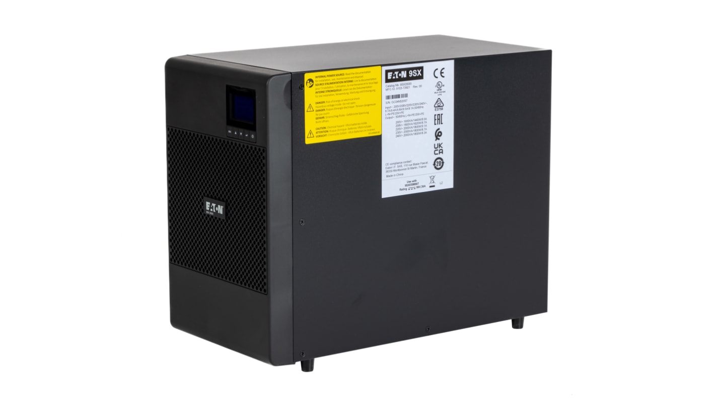 Eaton 2000VA UPS电源, 1.8kW, 230V输出, 190 → 276V 交流输入, 自立式安装, 9SX