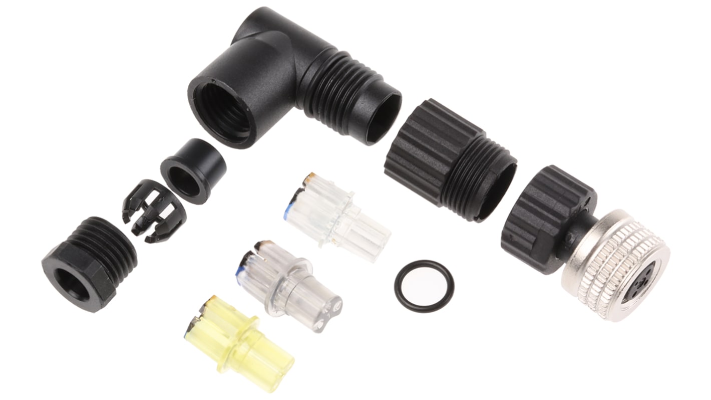 Hirschmann M8圆形连接器插座, 3芯, 电缆安装, 3.0A, 60.0V, IP67, E系列