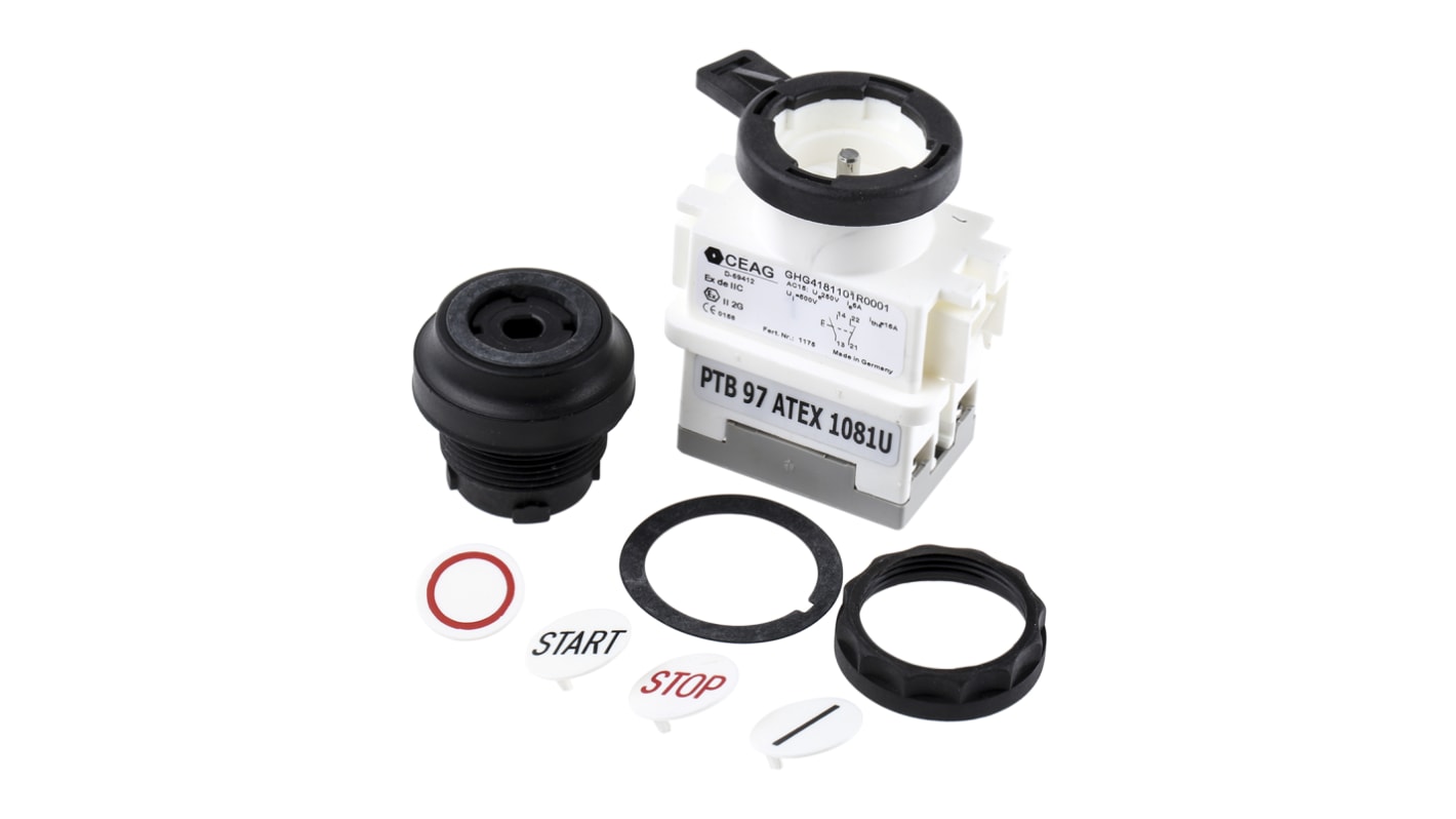 Eaton GHG4 Series Push Button, Panel Mount, 30mm Cutout, SPDT, IP66
