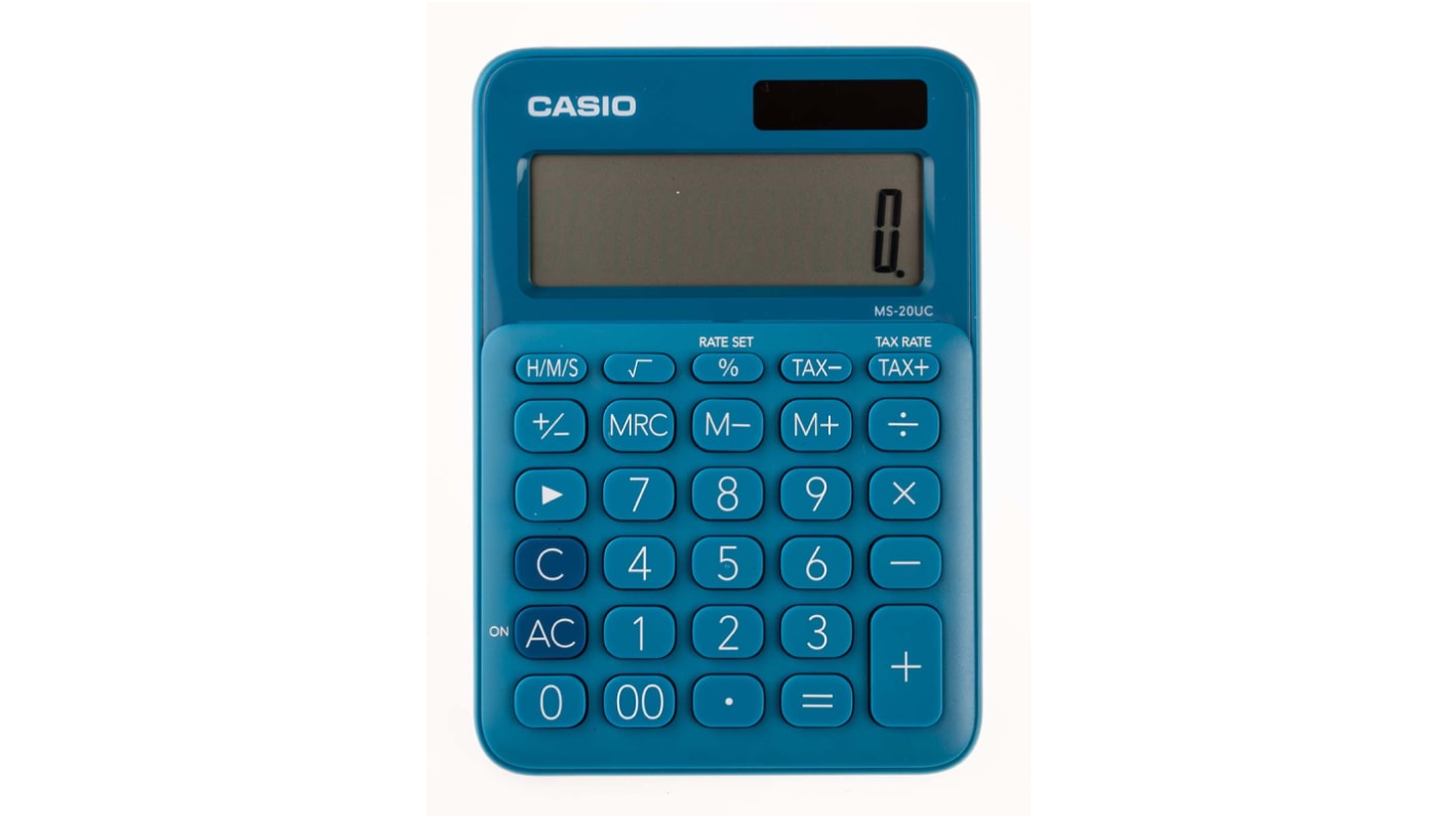 Casio 桌面计算器, 内含电池, 1行显示, 12字符/行, MS-20UC