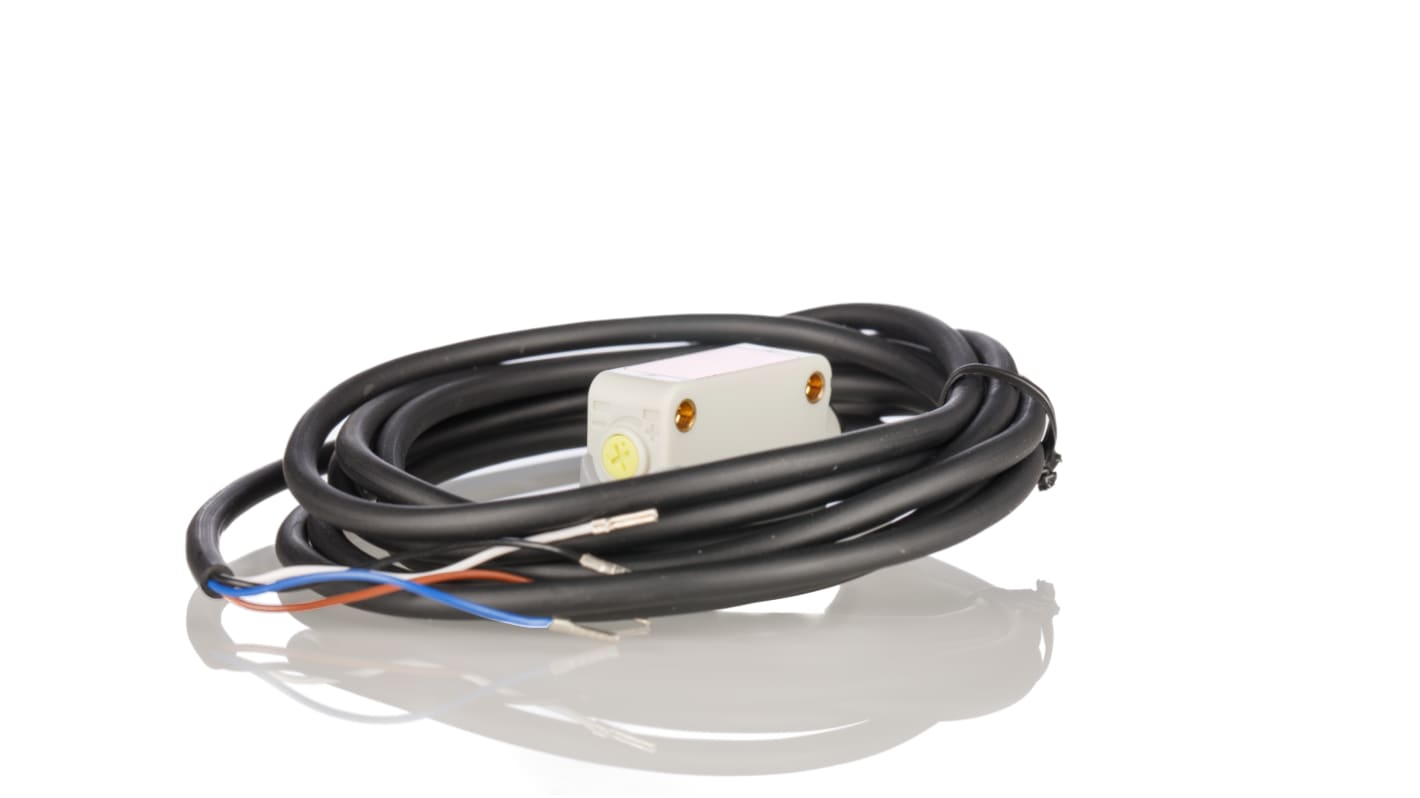 Fotocélula rectangular RS PRO, Sistema Supresión de Fondo, alcance 0,35 m, salida NPN NONC, Cable de 2 m, IP67