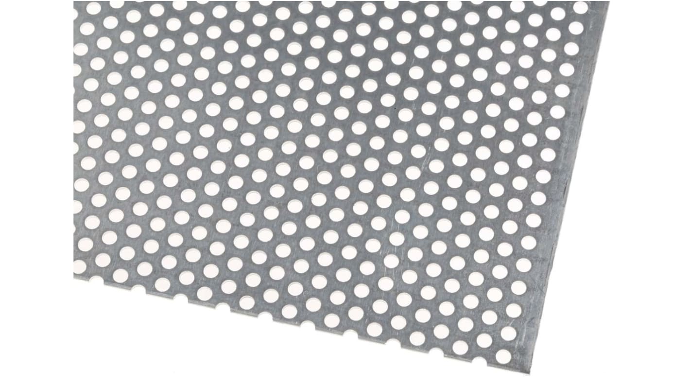 RS PRO Aluminium Perforated Metal Sheet 500mm x 500mm, 1.2mm Thick