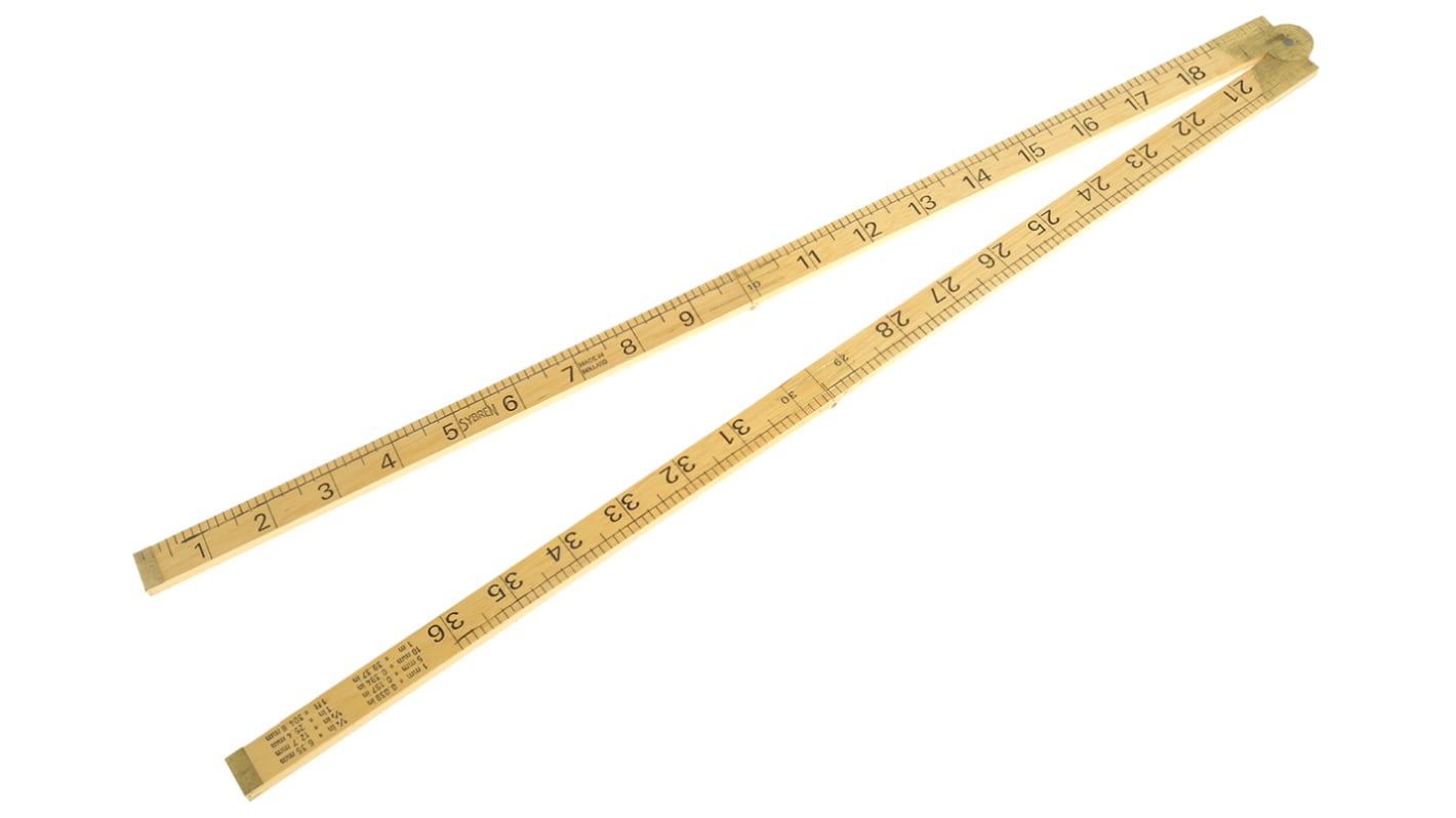 Righello pieghevole Sybren in Legno, L. 1m, Imperiale/Metrico