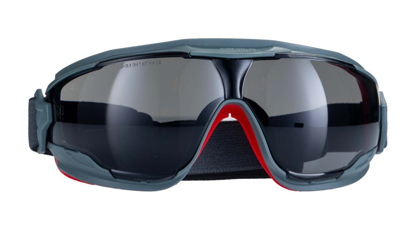 3M Goggle Gear Anti-Mist Safety Goggles, Grey PC Lens, Vented
