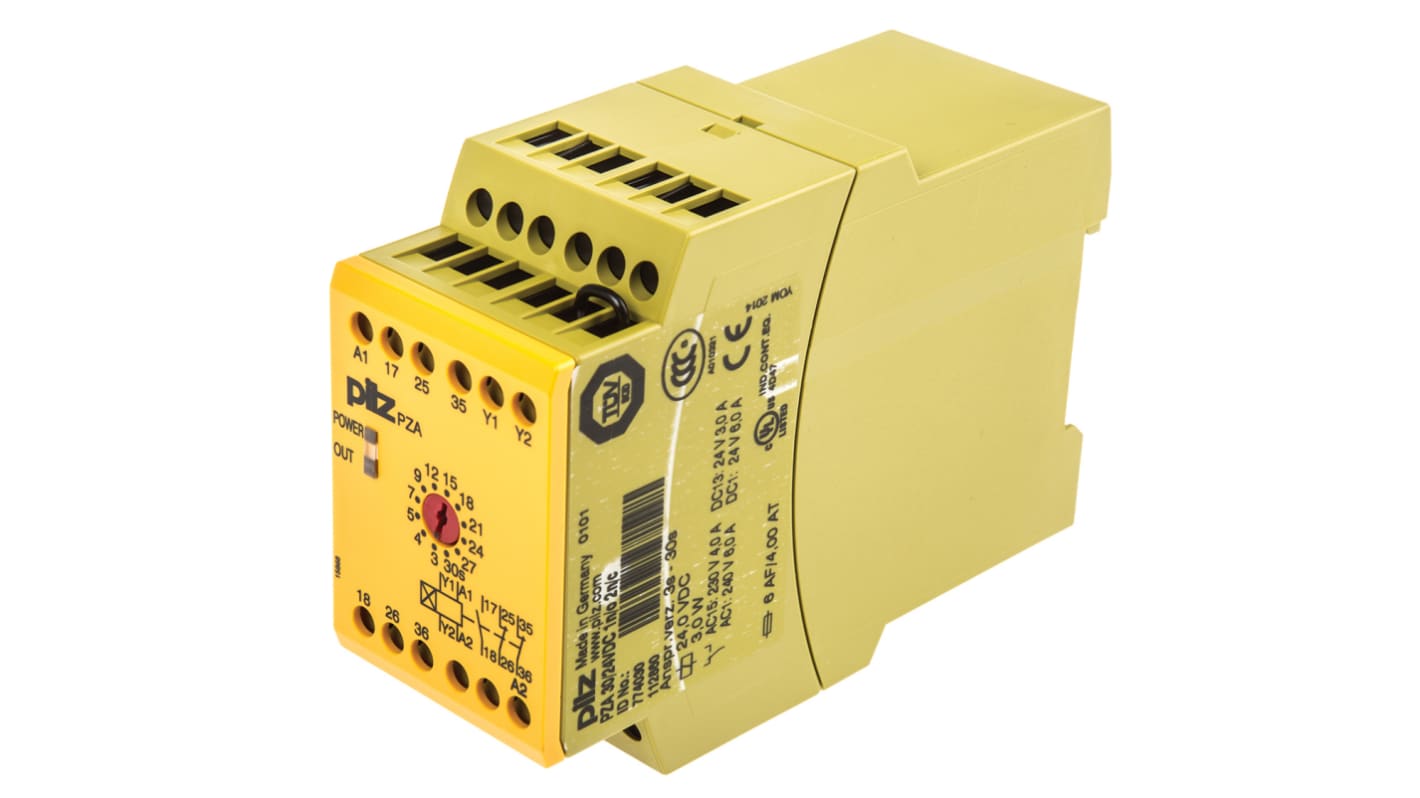 Pilz Single-Channel Speed/Standstill Monitoring Safety Relay, 24V dc, 1 Safety Contacts