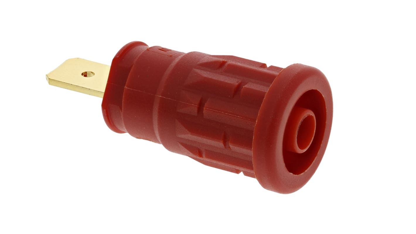 Hirschmann Test & Measurement Red Female Banana Socket, 4 mm Connector, 32A, 1000V ac/dc, Gold Plating