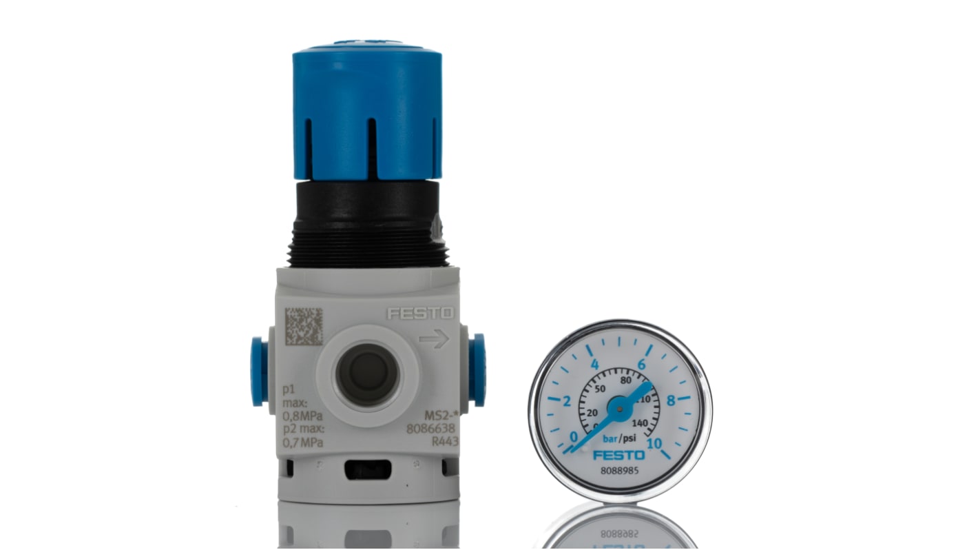Festo Pneumatic Regulator - 0.5bar to 7bar, 8bar max. input, 8086638