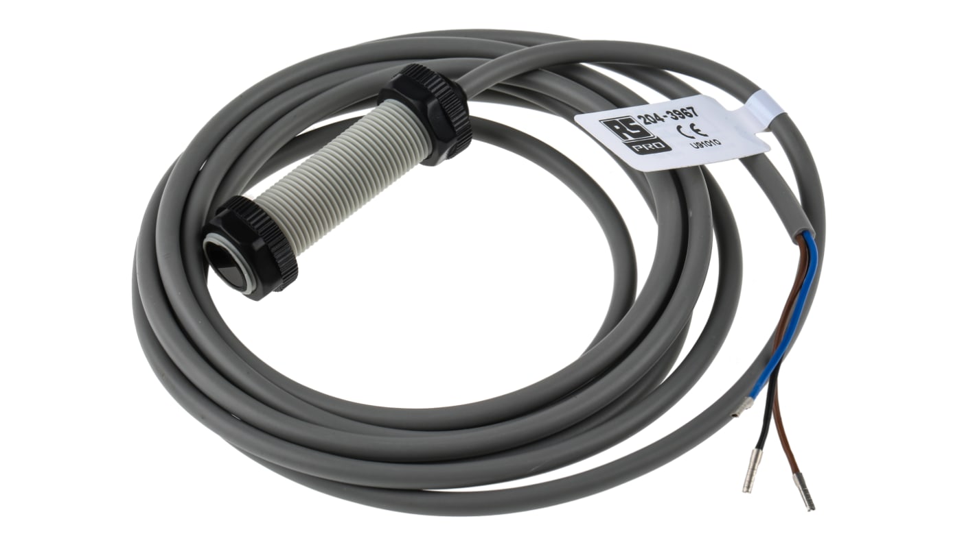 RS PRO Diffuse Reflection Photoelectric Sensor, Barrel Sensor, 0.15 m Detection Range