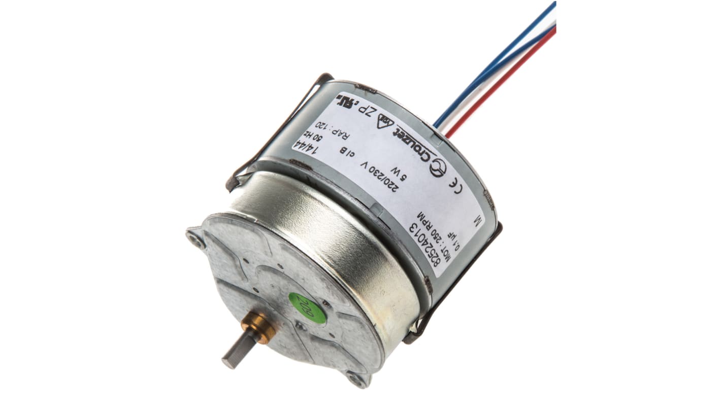 Crouzet, Reversibel synkrongearet AC gearmotor, 3,5 W, 0,5 Nm, 230 → 240 V.