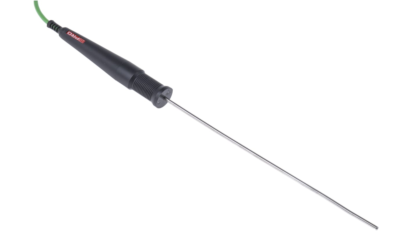 RS PRO K型温度探头, 最大可测1100 °c, Φ3mm x 210mm长, 1m线长, ±1.5 °c （±0.25% ）精度