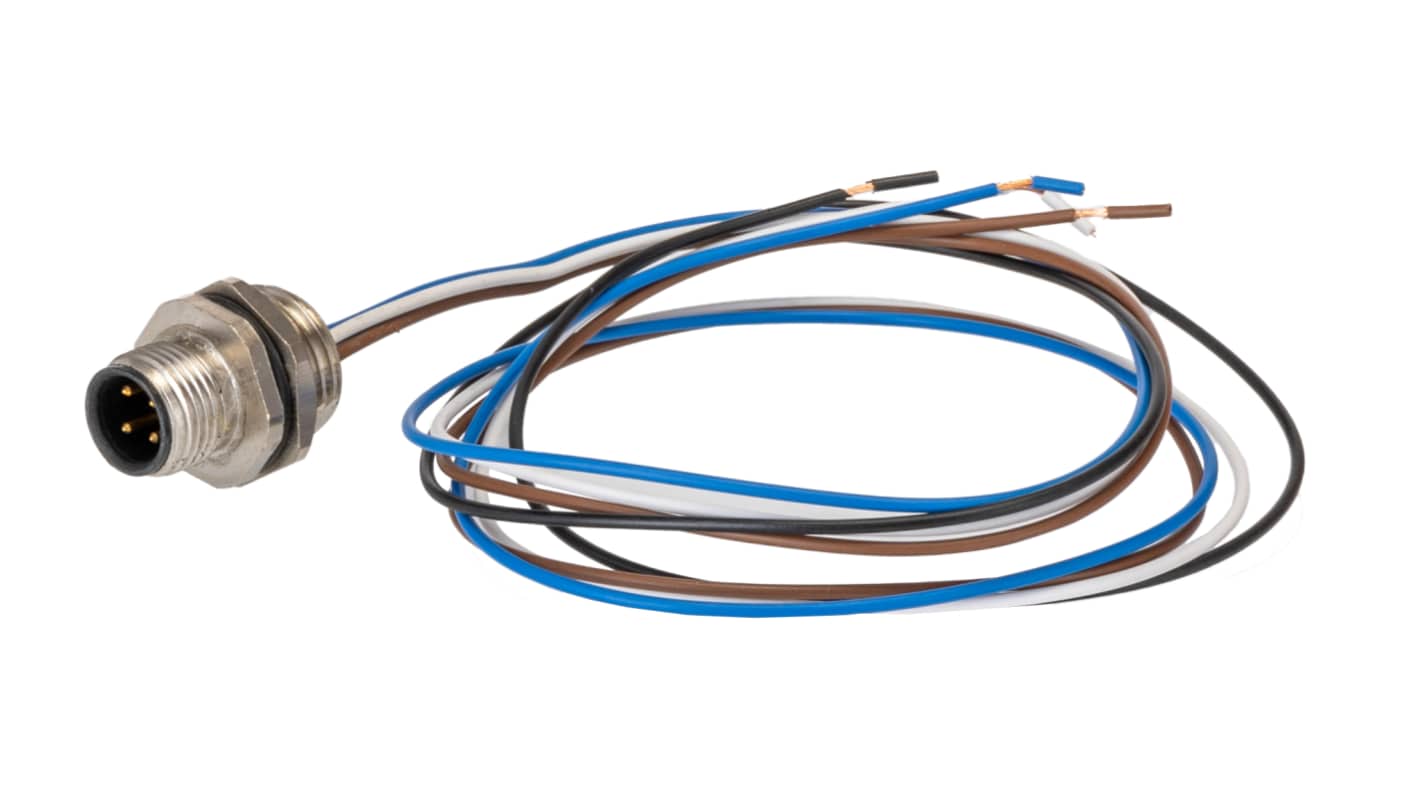 RS PRO Circular Connector, 4 Contacts, Front Mount, M12 Connector, Plug, Male, IP67