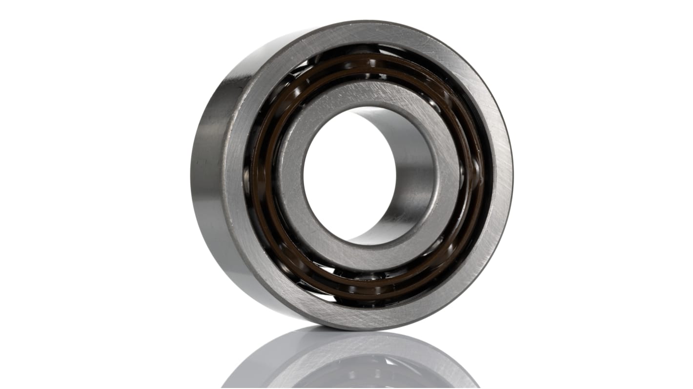 RS PRO 7204B Single Row Angular Contact Ball Bearing- Open Type 20mm I.D, 47mm O.D