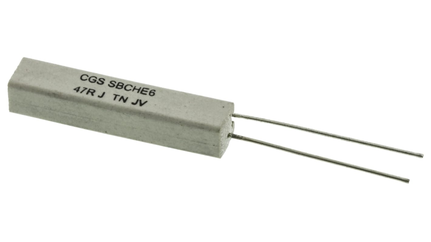 TE Connectivity 绕线电阻, 47Ω, 7W, ±5%容差, ±200ppm/°C, SBC系列