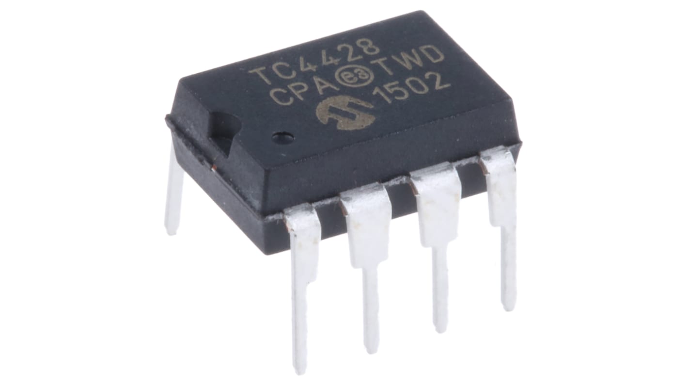 Driver de MOSFET TC4428CPA, CMOS, TTL 1,5 A 18V, 8 broches, PDIP