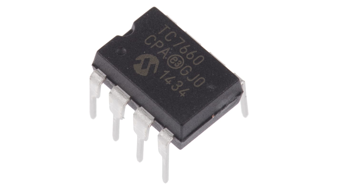 Microchip 电荷泵稳压芯片, 1.5 → 10 V输出, 单路输出, PDIP, 8针, 通孔安装, 0 °C→+70 °C