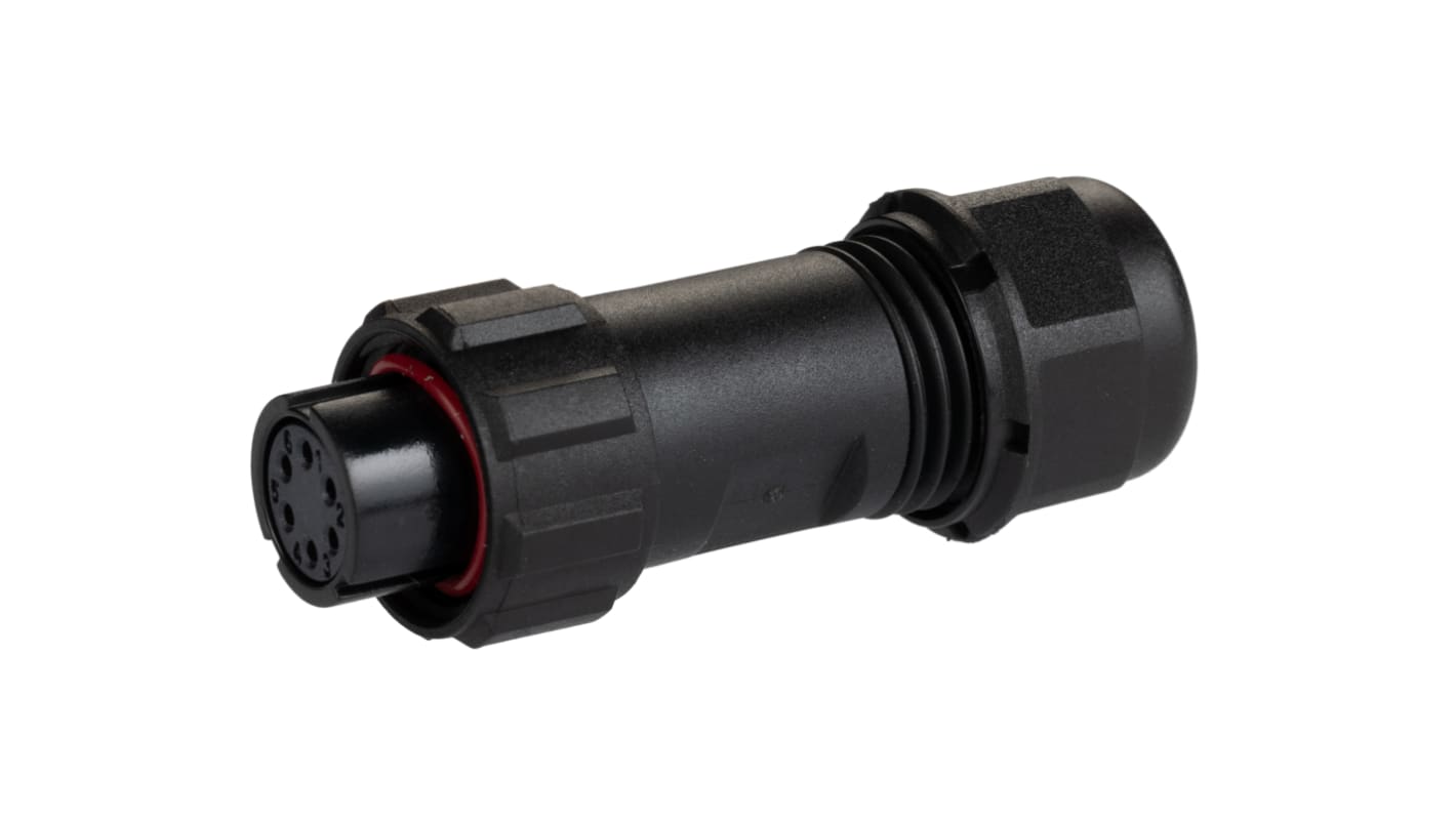 Conector circular RS PRO macho de 6 vías hembra, montaje aéreo, IP68