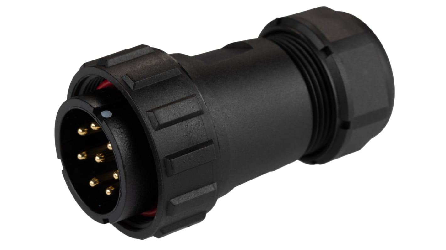 Conector circular RS PRO macho de 8 vías macho, montaje aéreo, IP68