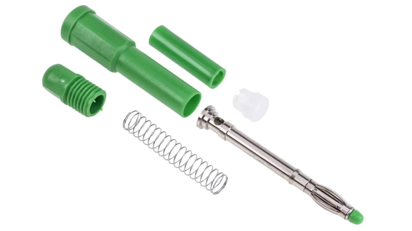 RS PRO Green Male Banana Plug, 4 mm Connector, Solder Termination, 20A, 1000V