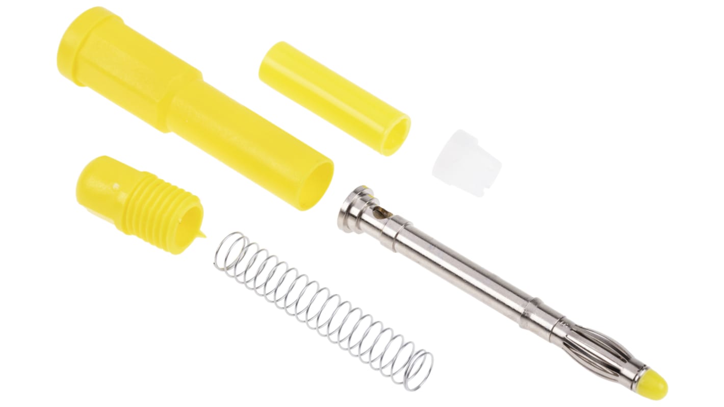 RS PRO Yellow Male Banana Plug, 4 mm Connector, Solder Termination, 20A, 1000V