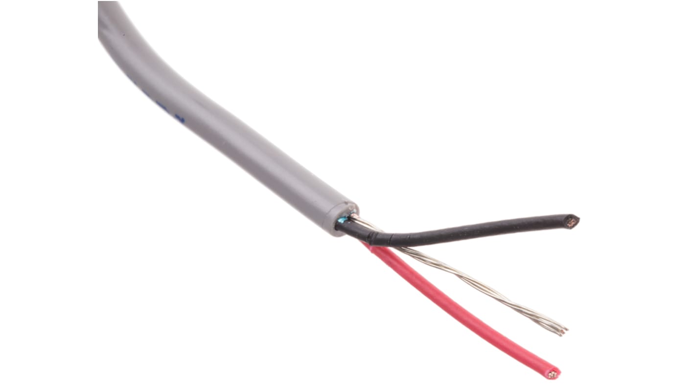 Belden Screened 2 Core Line level Low Voltage signal Cable, 0.33 mm² CSA, 3.43mm od, 152m, Grey