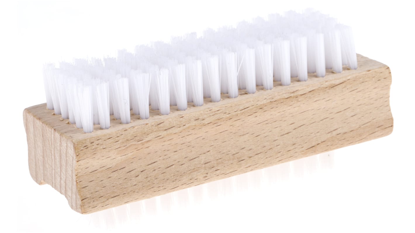 Cottam Hard Bristle White Scrubbing Brush, Nylon bristle material