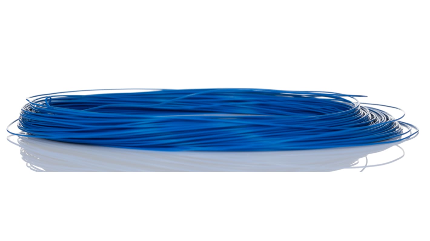 RS PRO 蓝色单芯线电线, 0.2mm², 50m长, 24AWG, 300 V, 最高+160°C, ETFE绝缘