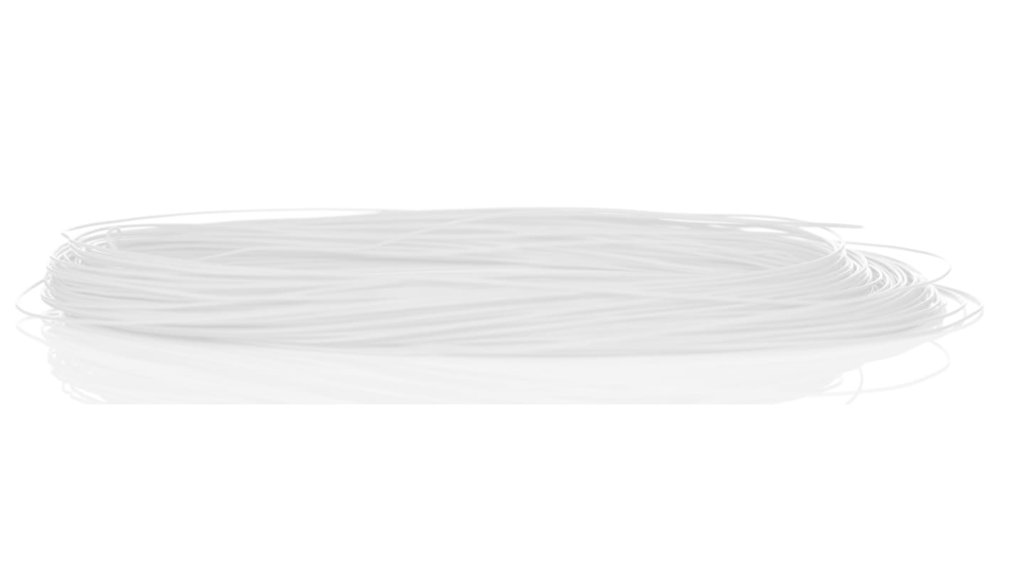 RS PRO White 0.08mm² Hook Up Wire, 28 AWG, 1/0.32 mm, 50m, ETFE Insulation