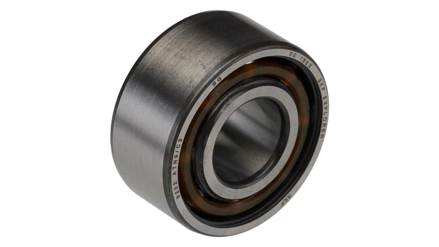 SKF 3202 ATN9/C3 Double Row Angular Contact Ball Bearing- Open Type 15mm I.D, 35mm O.D