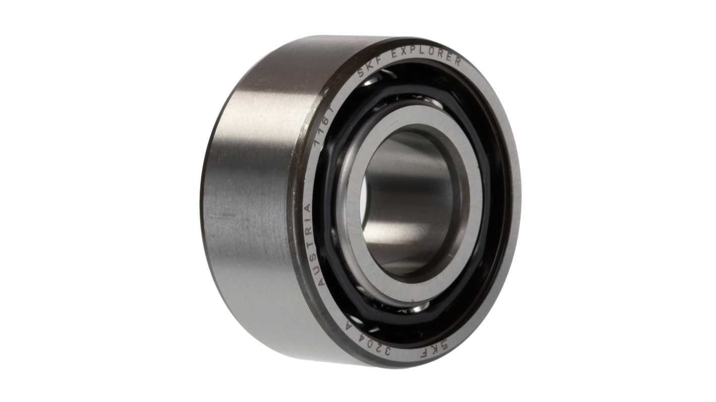 SKF Dobbeltradet vinkelkontaktkugleleje Vinkletkontaktkugleleje, 20mm I.D., 47mm U.D., Løbering bredde: 20.6mm