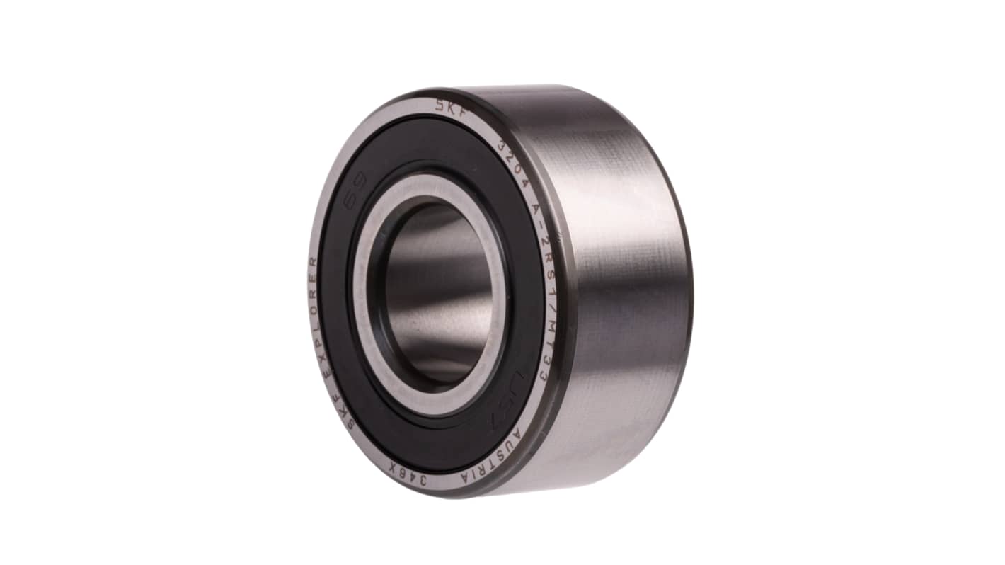 SKF Dobbeltradet vinkelkontaktkugleleje Vinkletkontaktkugleleje, 20mm I.D., 47mm U.D., Løbering bredde: 20.6mm
