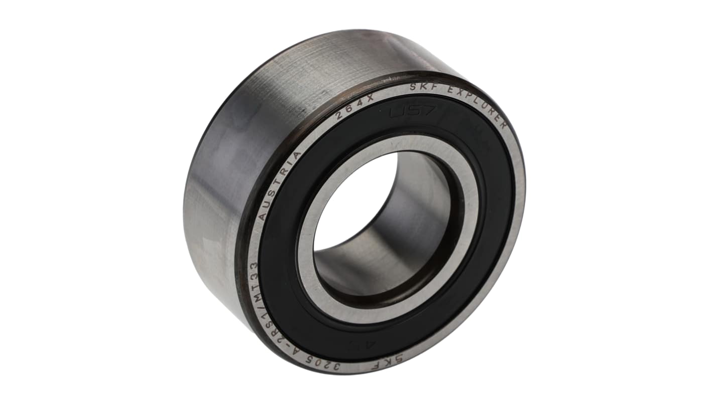 SKF 3205 A-2RS1/MT33 Double Row Angular Contact Ball Bearing- Both Sides Sealed 25mm I.D, 52mm O.D