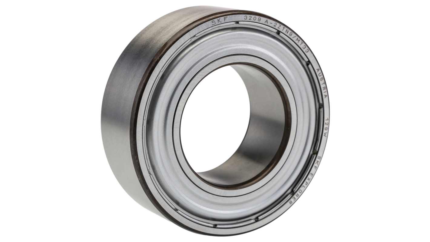 SKF 3209 A-2ZTN9/MT33 Double Row Angular Contact Ball Bearing- Both Sides Shielded 45mm I.D, 85mm O.D