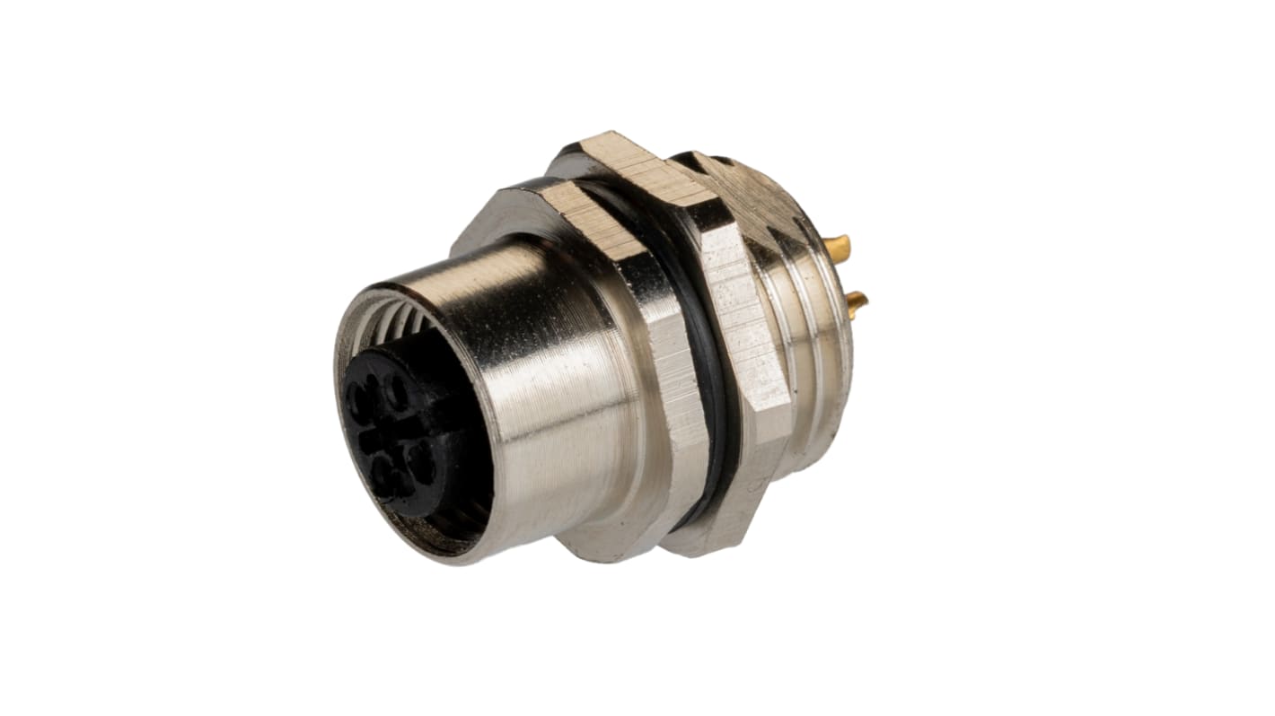 Conector circular RS PRO hembra de 4 vías hembra, Montaje frontal, IP67