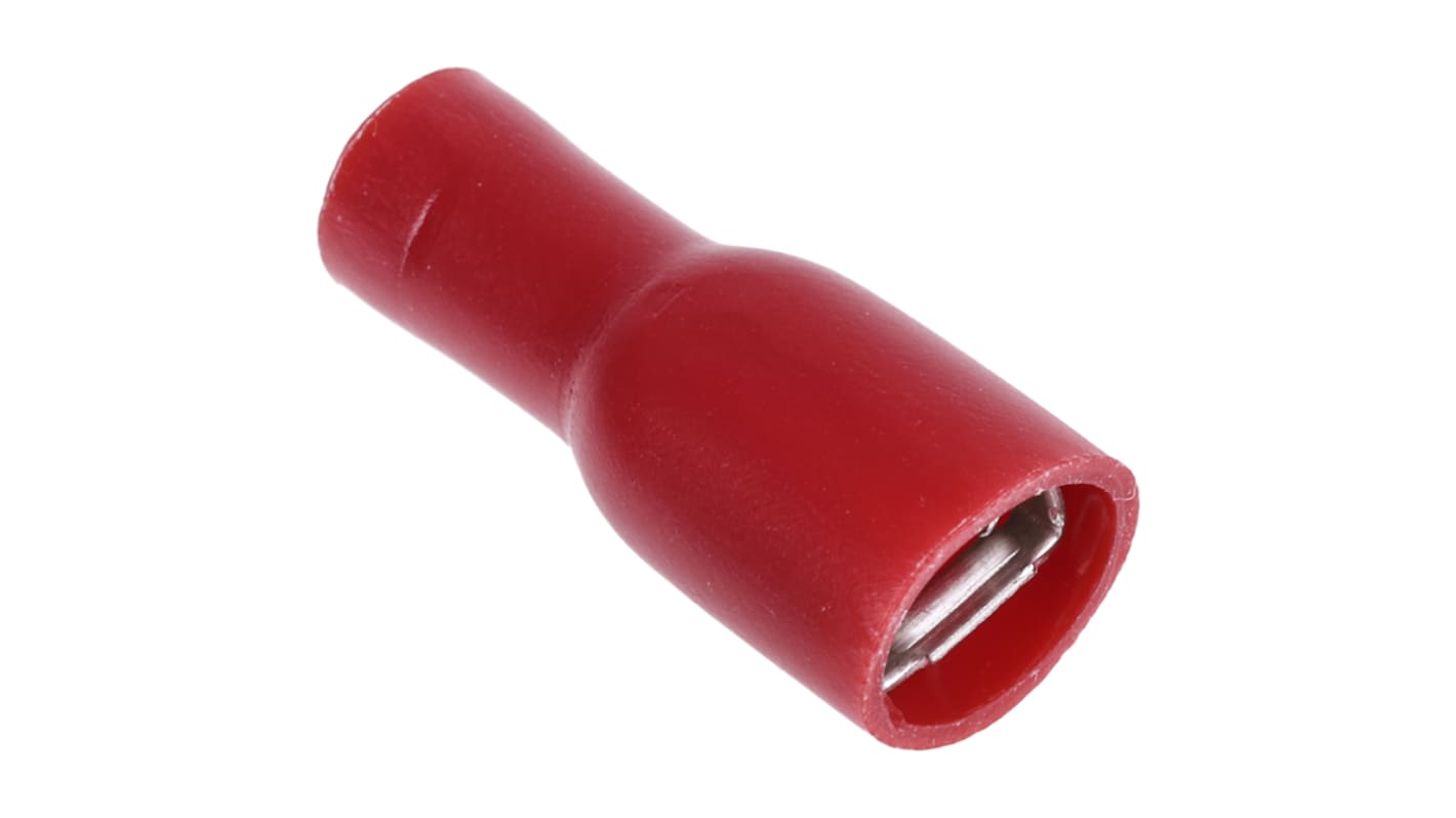 RS PRO Flachsteckhülse, Rot, Isoliert, 4.8 x 0.8mm, Buchse, 0.5mm² - 1.5mm², 22AWG min