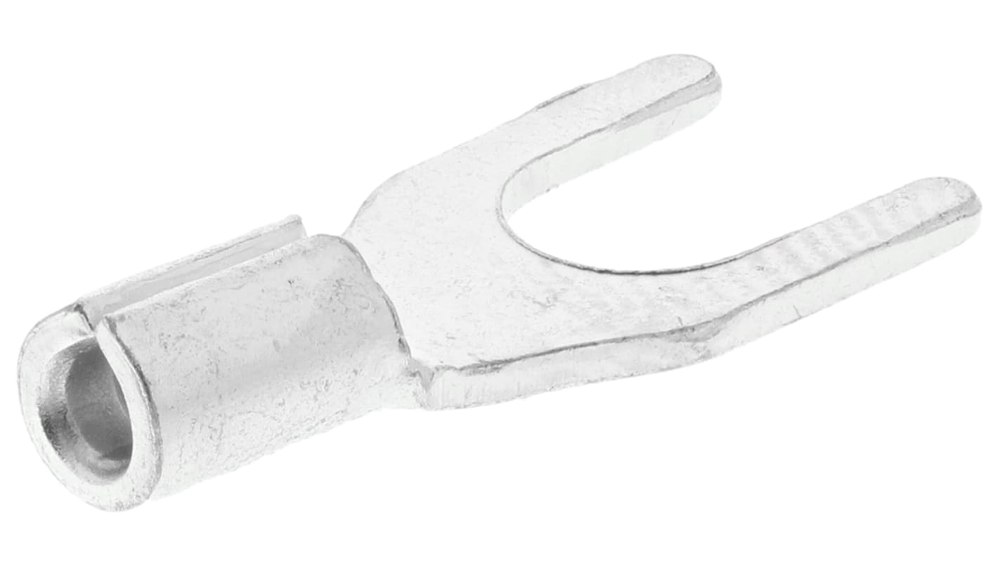 RS PRO Uninsulated Crimp Spade Connector, 0.5mm² to 1.5mm², 22AWG to 16AWG, M4 Stud Size