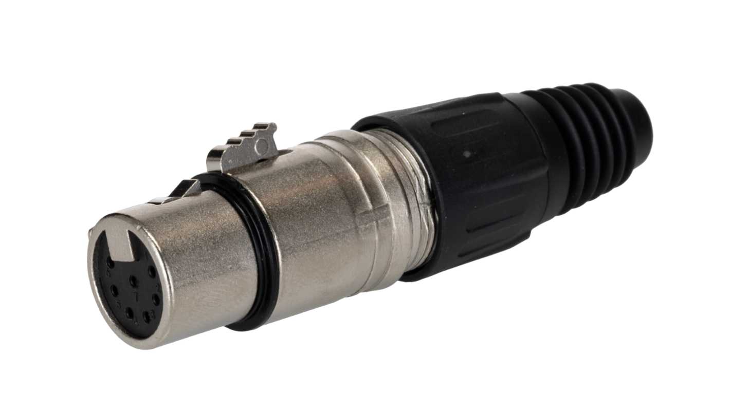 RS PRO Cable Mount XLR Connector, Female, 75 V, 7 Way, Nickel Plating
