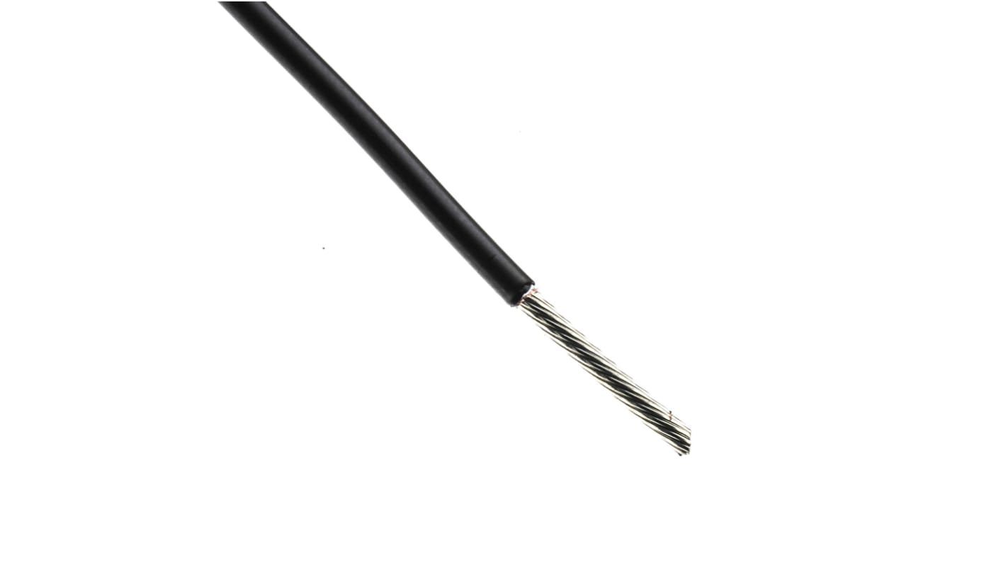 TE Connectivity FlexLite Series Black 1.5 mm² Equipment Wire, 16 AWG, 19/0.32 mm, 100m, Polyolefin Insulation,