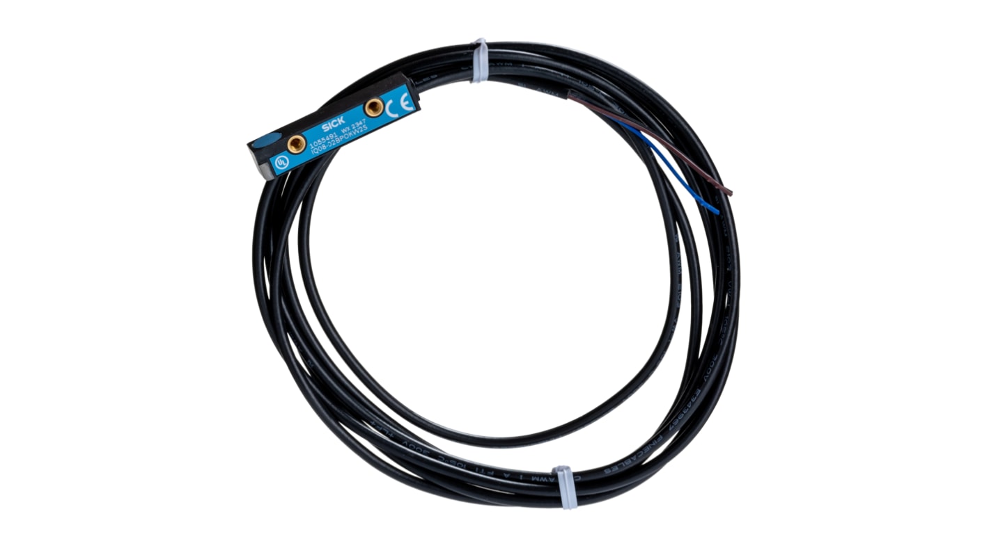 Sensore di prossimità a parallelepipedo SICK, rilevamento 2 mm, 10 → 30 V CC