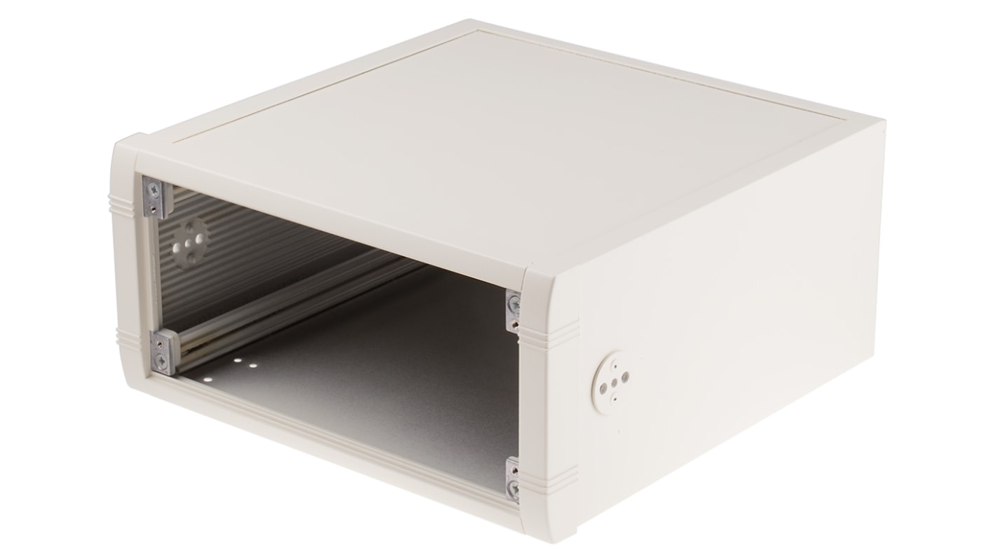 METCASE 铝制仪器箱, 带提手, 250 x 250 x 120mm, 白色, Mettec系列