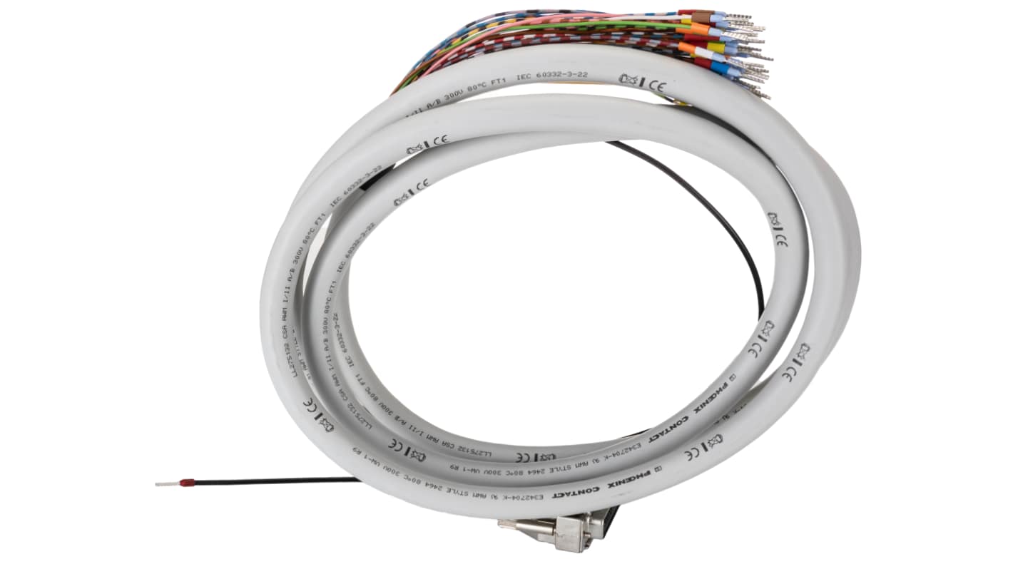 Phoenix Contact Female 50 Pin D-sub Unterminated Serial Cable, 2m PVC, 0M, 25/S/2, CABLE-D-50SUB/F/OE/0 Series