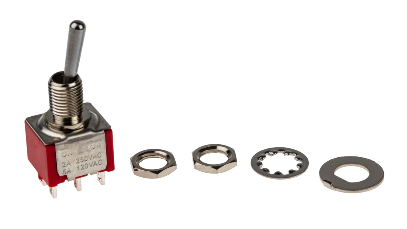 RS PRO Toggle Switch, Panel Mount, On-None-On, DPDT, Solder Lug Terminal