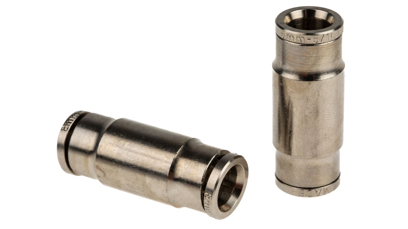 Norgren PNEUFIT Series Straight Tube-to-Tube Adaptor, Push In 8 mm to Push In 8 mm, Tube-to-Tube Connection Style