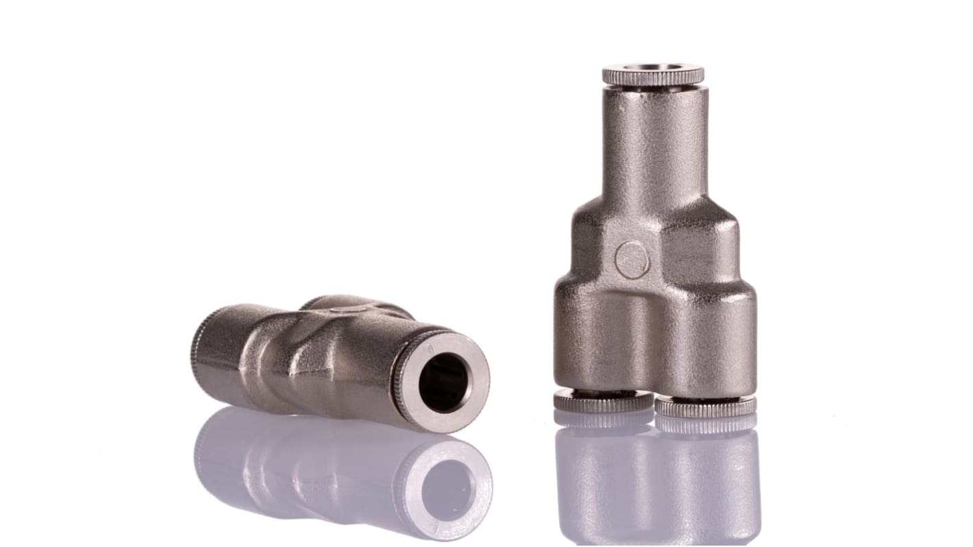 Norgren PNEUFIT Series Y Tube-to-Tube Adaptor, Push In 6 mm to Push In 6 mm, Tube-to-Tube Connection Style