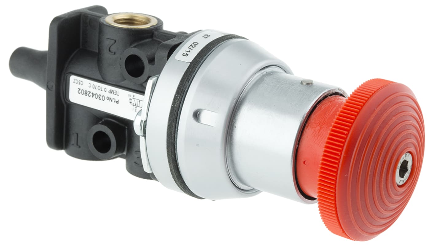 Norgren Emergency Stop 3/2 Pneumatic Manual Control Valve Super X Series, G 1/8, 1/8in, III B