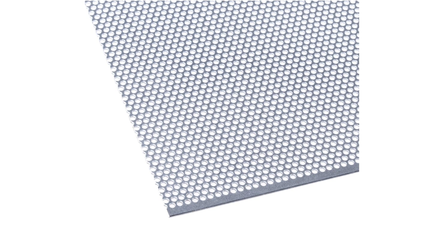 RS PRO Galvanised Steel Perforated Metal Sheet 1000mm x 500mm, 0.7mm Thick