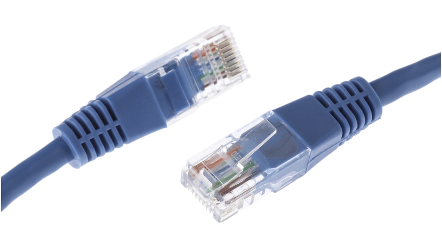 Cable Ethernet Cat5e U/UTP Decelect de color Azul, long. 0.5m, funda de PVC