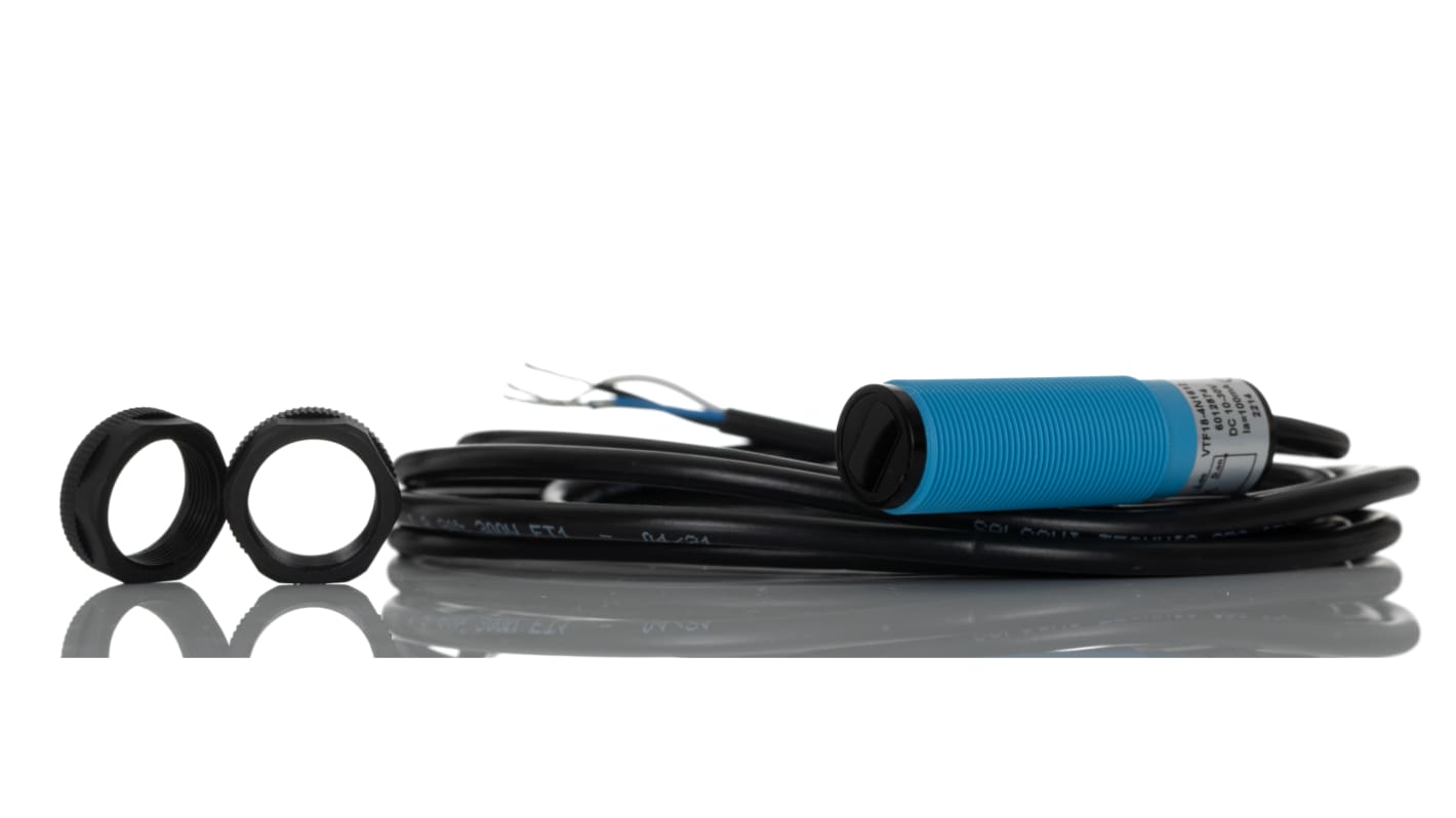 Rs-Online Sensore fotoelettrico Cilindrico SICK a soppressione di sfondo rilevamento 3 mm → 100 mm uscita NPN
